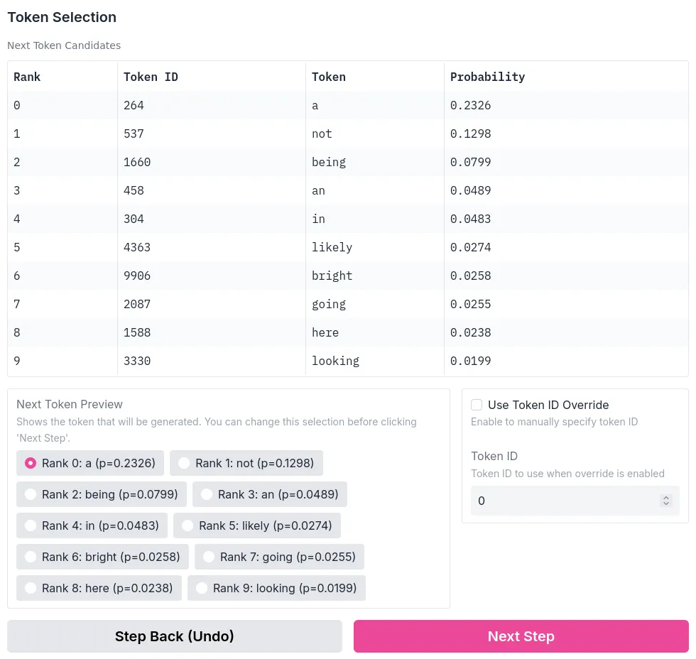 Exemplo do modo interativo da Miru Tracer